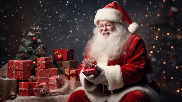 Babbo Natale con doni Ai generativa