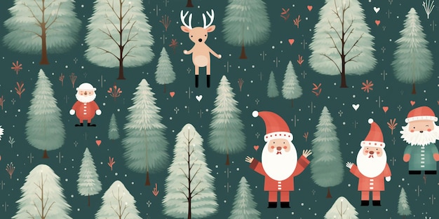 Babbo Natale con il disegno della renna