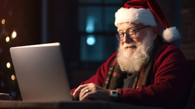 Babbo Natale con il portatile