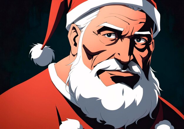 Babbo Natale con la barba bianca e il cappello rosso