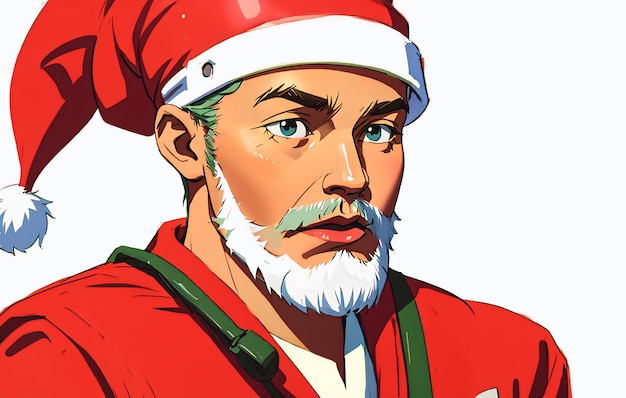 Babbo Natale con la barba e i baffi