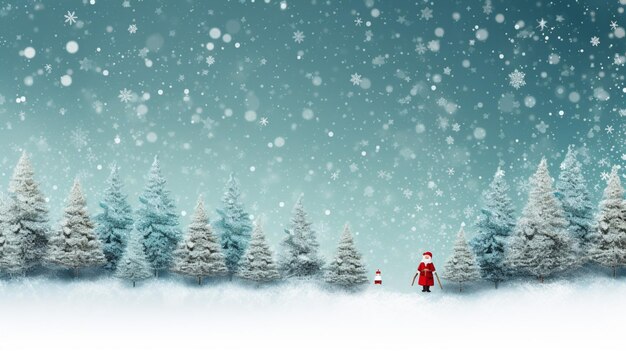 Babbo Natale e fiocchi di neve e alberi di Natale Vincitore del concorso per l'attribuzione di Creative Commons eh Shepard Grid Associated Press Photo Banner con spazio vuoto per il testo