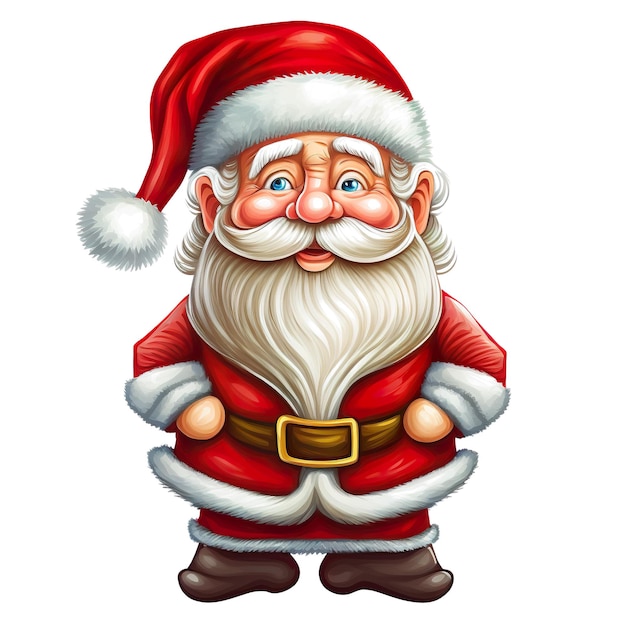 Babbo Natale in stile cartone animato Bellissimi sorrisi di Babbo Natale logo di Natale