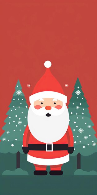 babbo natale moderno con l'illustrazione dell'albero di natale