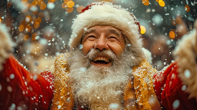 Babbo Natale per strada di notte Natale e Capodanno