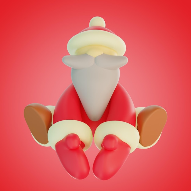 Babbo Natale si siede illustrazione 3D