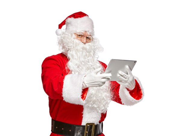 Babbo Natale utilizzando un tablet