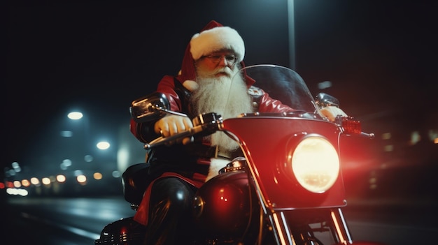 Babbo Natale va in moto Natale in bicicletta