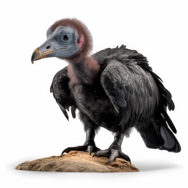 Baby Condor isolato su bianco IA generativa