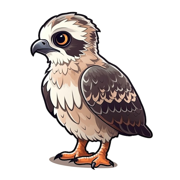 Baby Falcon uccello adesivo su sfondo trasparente isolato Png Logo Generative AI