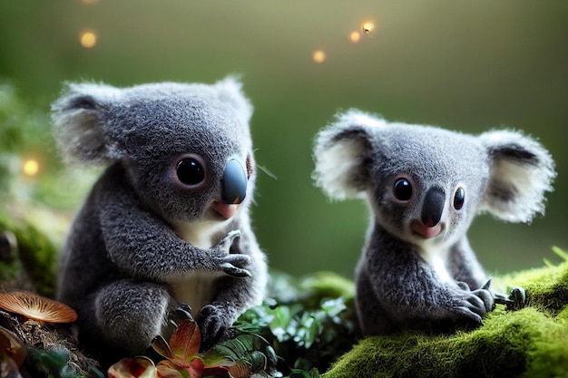 baby koala nella foresta illustrazione digitale ideale per storie per bambini