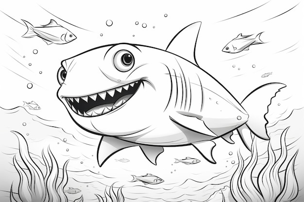 Baby Shark Coloring Book Pagina per bambini 1jpg