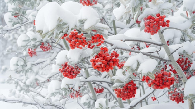 Bacche coperte di neve IA generativa