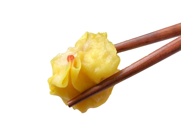 bacchette a mano con dim sum, cibo cinese