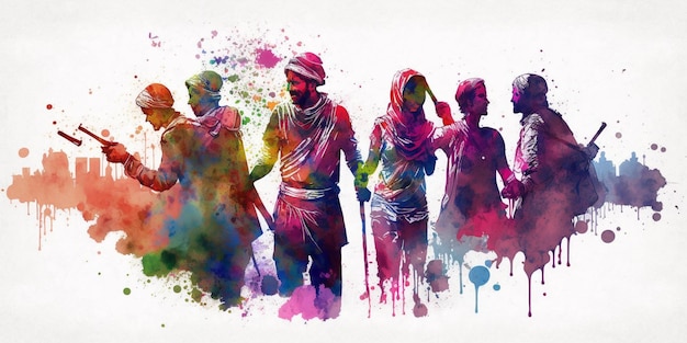 backgorund dell'acquerello di holi