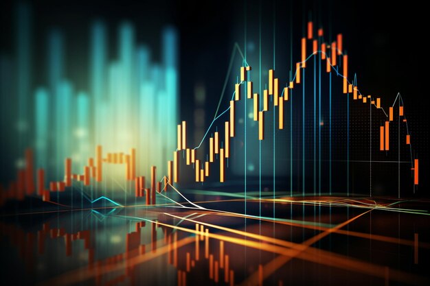 Background del mercato azionario del trading forex con diagramma grafico