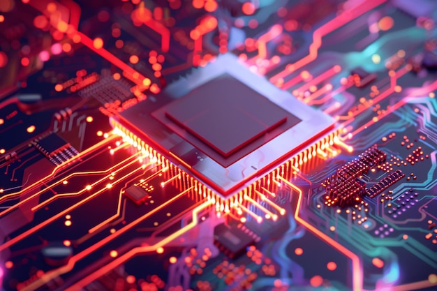 background della tecnologia dei microchip del processore CPU