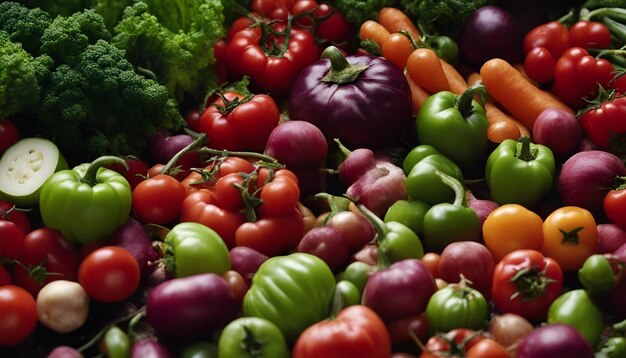 Background delle verdure fresche Concetto di alimentazione sana Concentramento selettivo