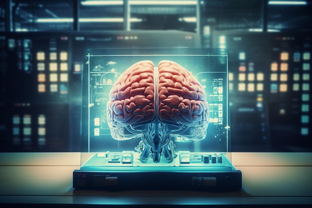 Background di studio del cervello per la tecnologia medica per l'assistenza sanitaria mentale