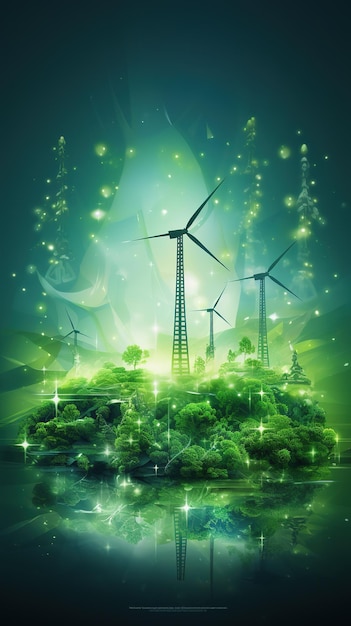 Background futuristico dell'energia pulita e verde