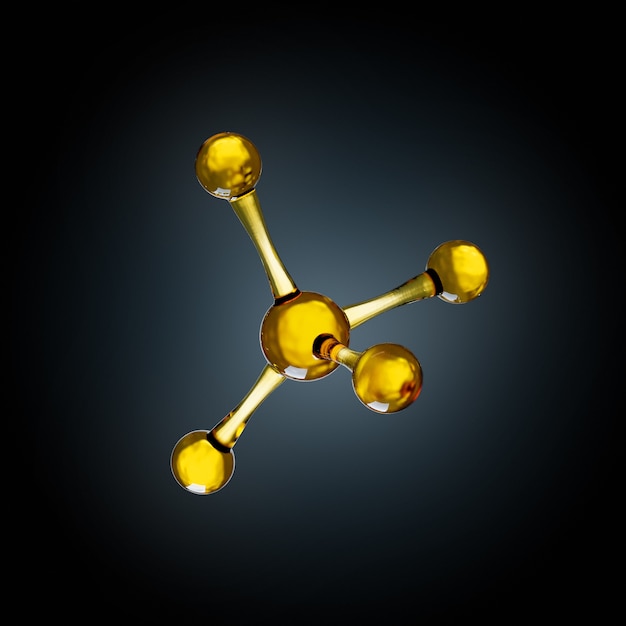 Background scientifico con molecole e atomi