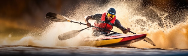 Background sportivo dello slalom in kayak