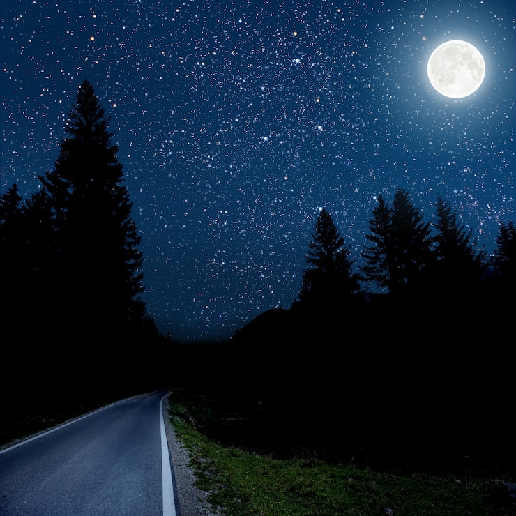 Photo backgrounds night sky with stars and clouds