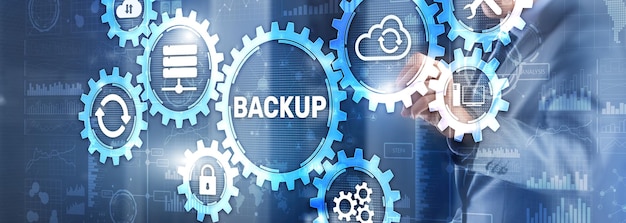 Backup Recupero dati Sicurezza informatica Concetto di tecnologia multimediale mista