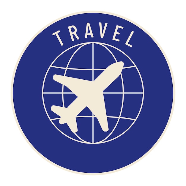 Badge di viaggio globale blu PNG sfondo trasparente