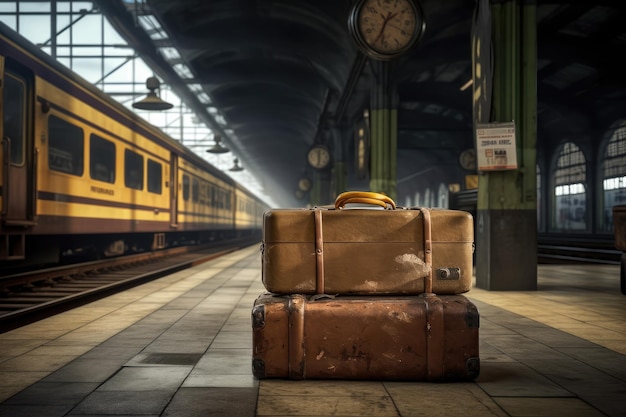 Bagagli dimenticati in una stazione ferroviaria