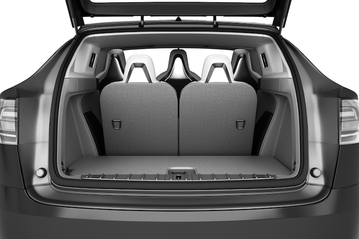 Foto bagagliaio vuoto di un minivan con i sedili posteriori piegati un sacco di spazio rendering 3d