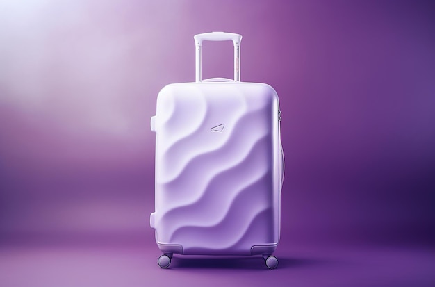 Bagaglio o borsa bagagli di colore viola per viaggi di trasporto