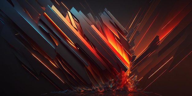 Bagliore di lava astratto sfondo con forma geometrica rossa e blu