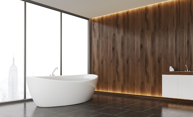 Bagno a parete in legno