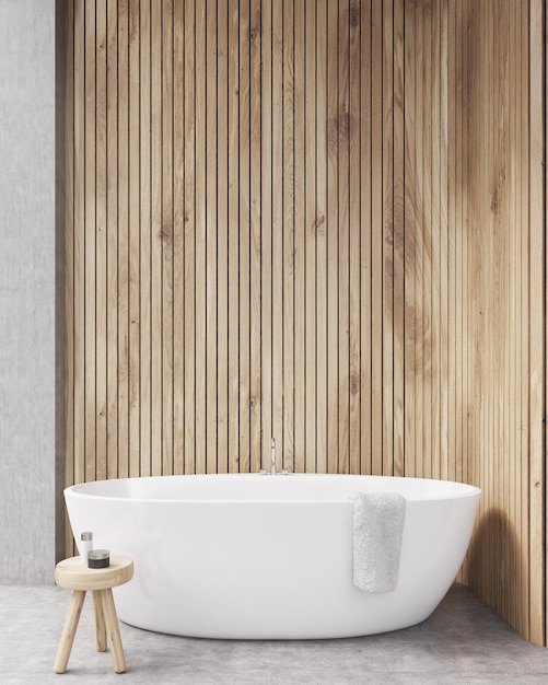 Bagno con pareti in legno