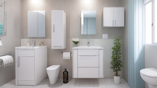 Bagno interno con mobili