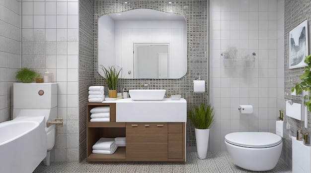 Bagno interno con mobili