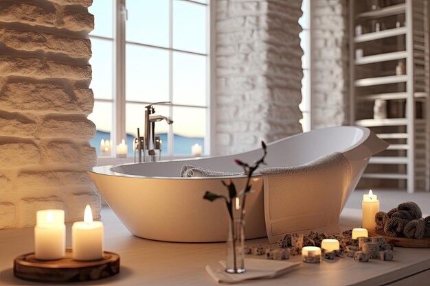 Bagno Luminoso Con Le Candele