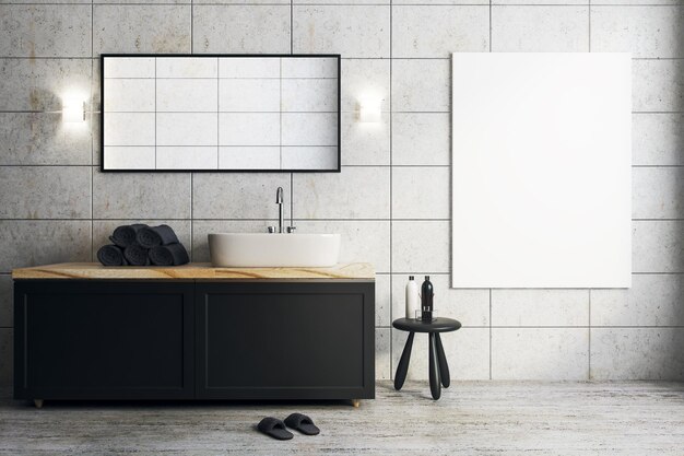 Bagno moderno con banner vuoto