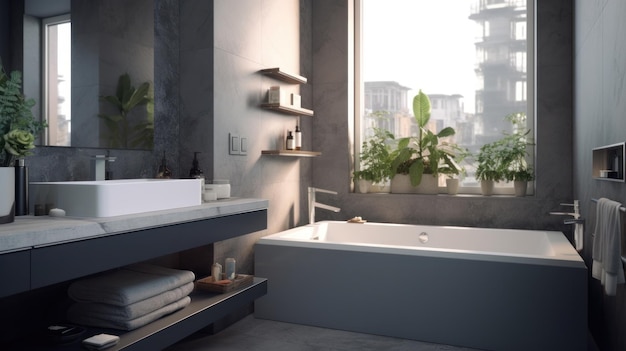 Bagno moderno Illustrazione AI GenerativexA