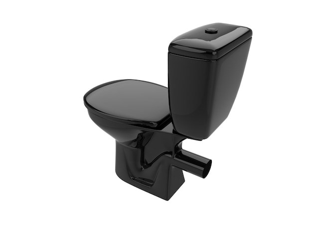 Bagno wc in porcellana nera sanitaria water closet3d illustrazione