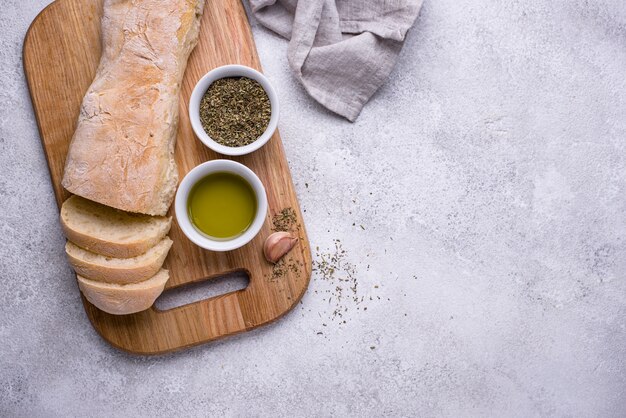 Baguette francesi fatte in casa con olio d'oliva