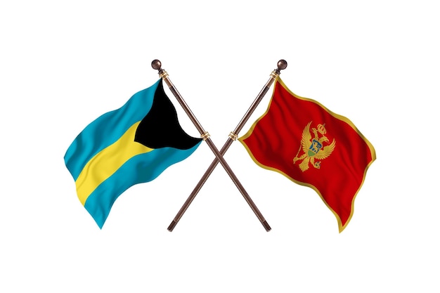 Bahamas contro il Montenegro due bandiere di paesi Background