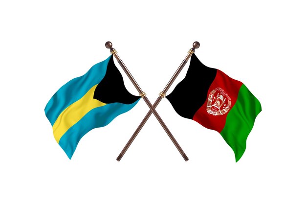 Bahamas contro l'Afghanistan due bandiere di paesi Background