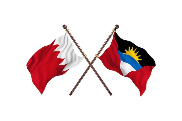 Bahrain contro Antigua amp Barbuda due bandiere di paesi Background