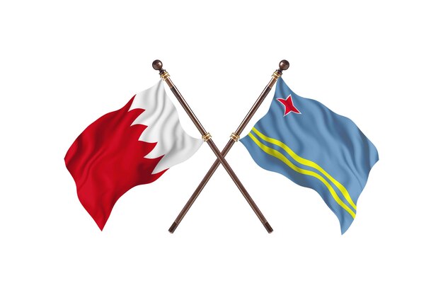 Bahrain contro Aruba due paesi bandiere sfondo