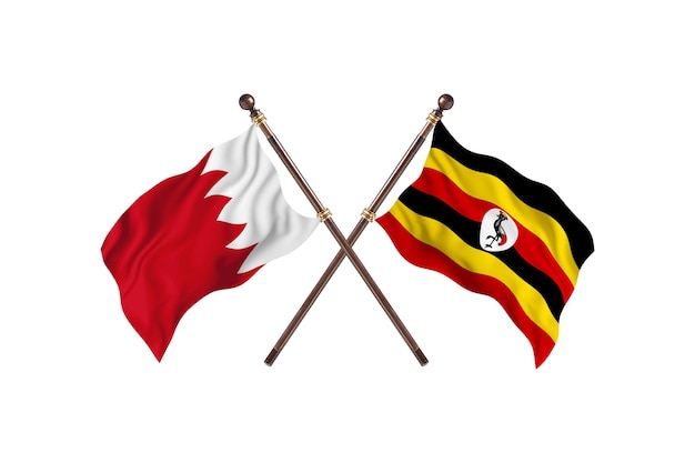 Bahrain contro l'Uganda due paesi bandiere sfondo