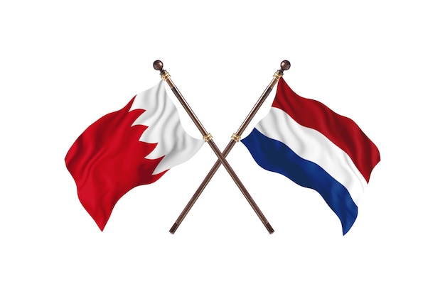 Bahrain contro Paesi Bassi due bandiere di paesi Background