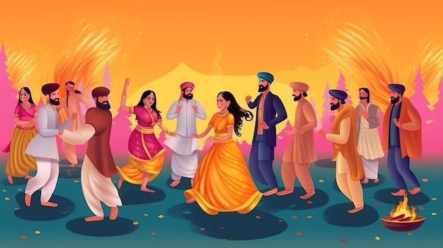 Baisakhi Happy Baisakhi Vaisakhi sfondo del festival e tipografia Generative Ai