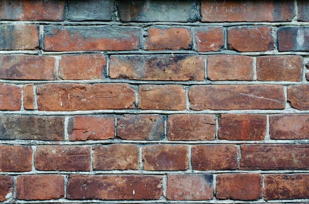 Bakcground d'annata rustico del rivestimento rosso del muro di mattoni con le cuciture del cemento